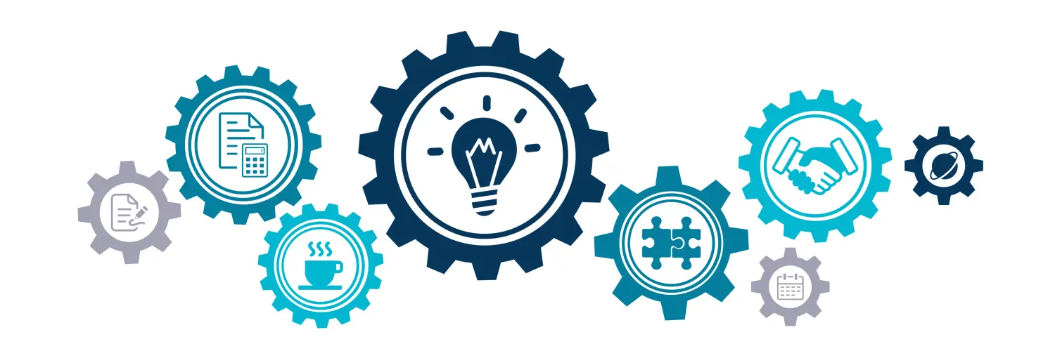 Consulting, Engineering, Tools (Werkzeuge) und Anlagen, Unternehmensberatung,Projektmanagement-Vektorillustration